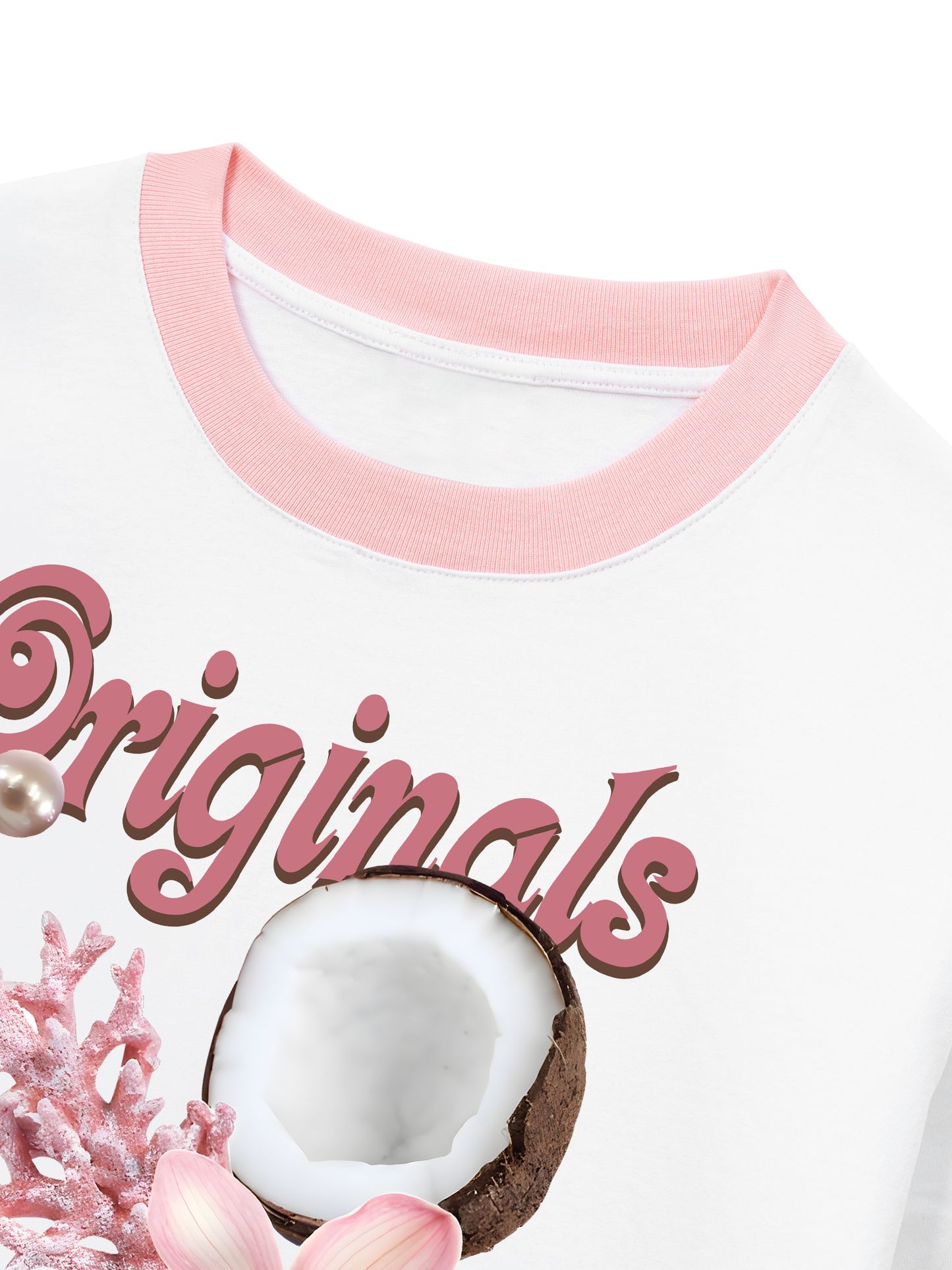 Áo Thun Ringer Relaxed Fit Summer Vibes Pink Girl Beachy