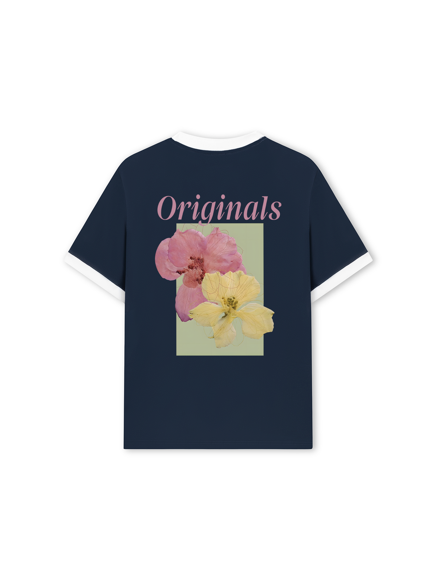 Áo Thun Ringer Relaxed Fit Summer Vibes Pink And Yellow Flower