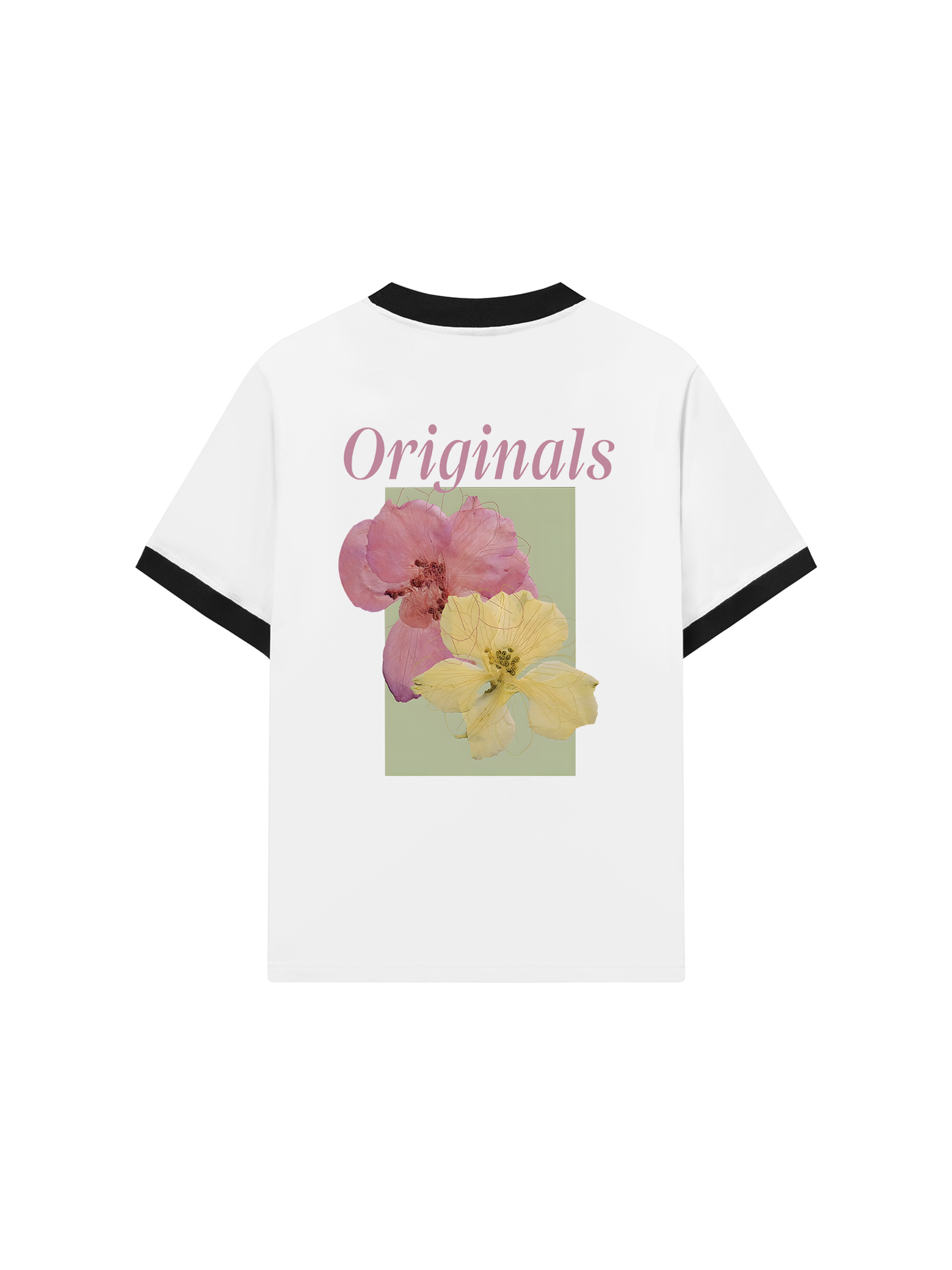Áo Thun Ringer Relaxed Fit Summer Vibes Pink And Yellow Flower