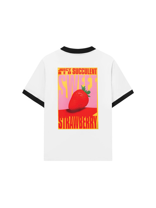 Áo Thun Ringer Relaxed Fit Summer Vibes Strawberry