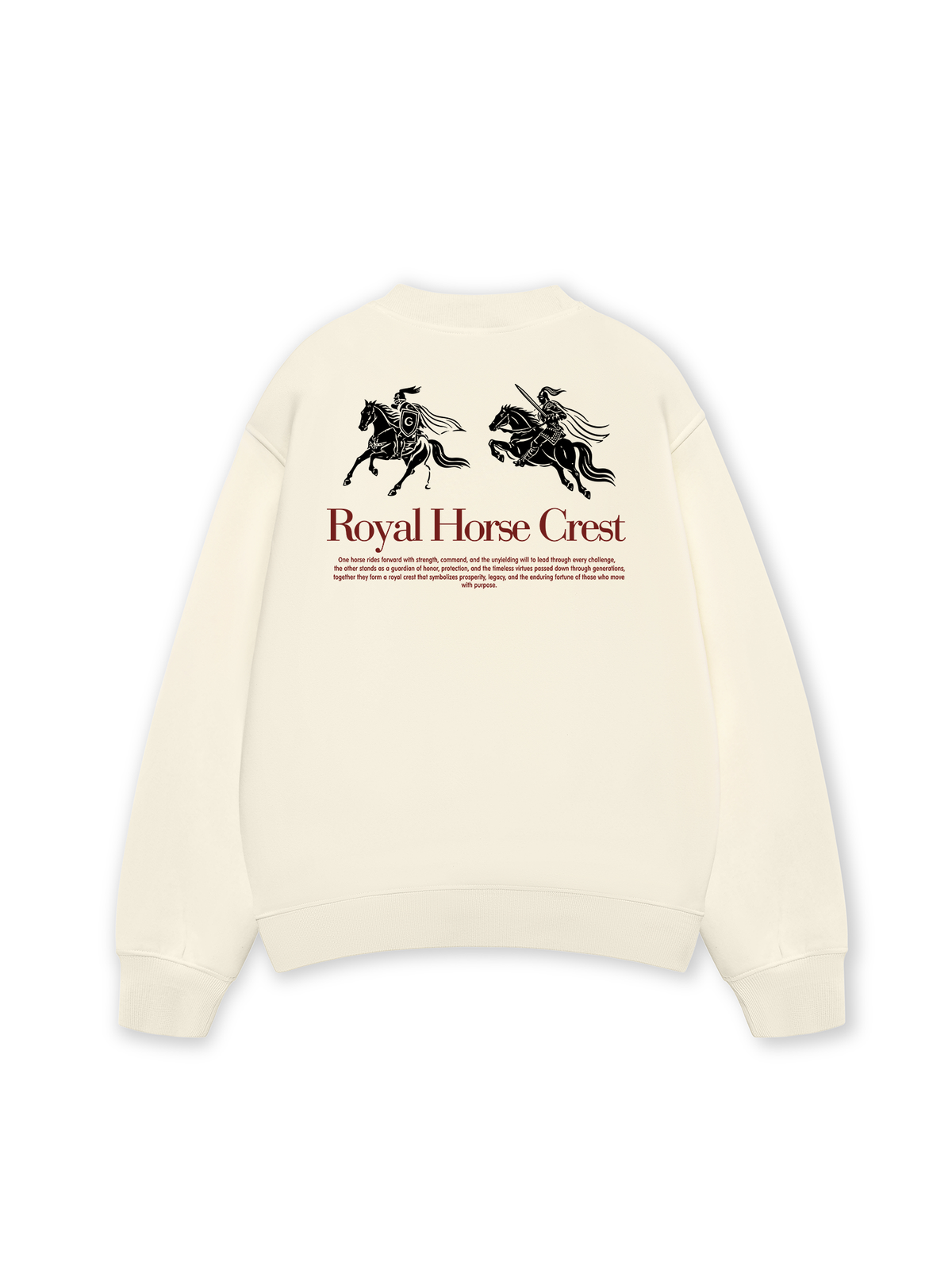 Áo Sweater Nỉ Hai Da Royal Horse Crest