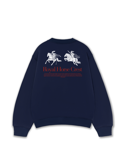 Áo Sweater Nỉ Hai Da Royal Horse Crest