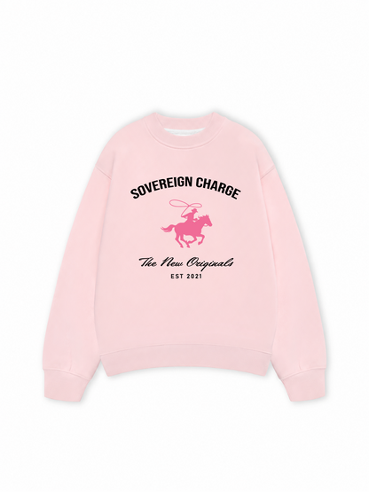 Áo Sweater Nỉ Hai Da SOVERREIGN CHARGE PINK HORSE