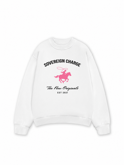Áo Sweater Nỉ Hai Da SOVERREIGN CHARGE PINK HORSE