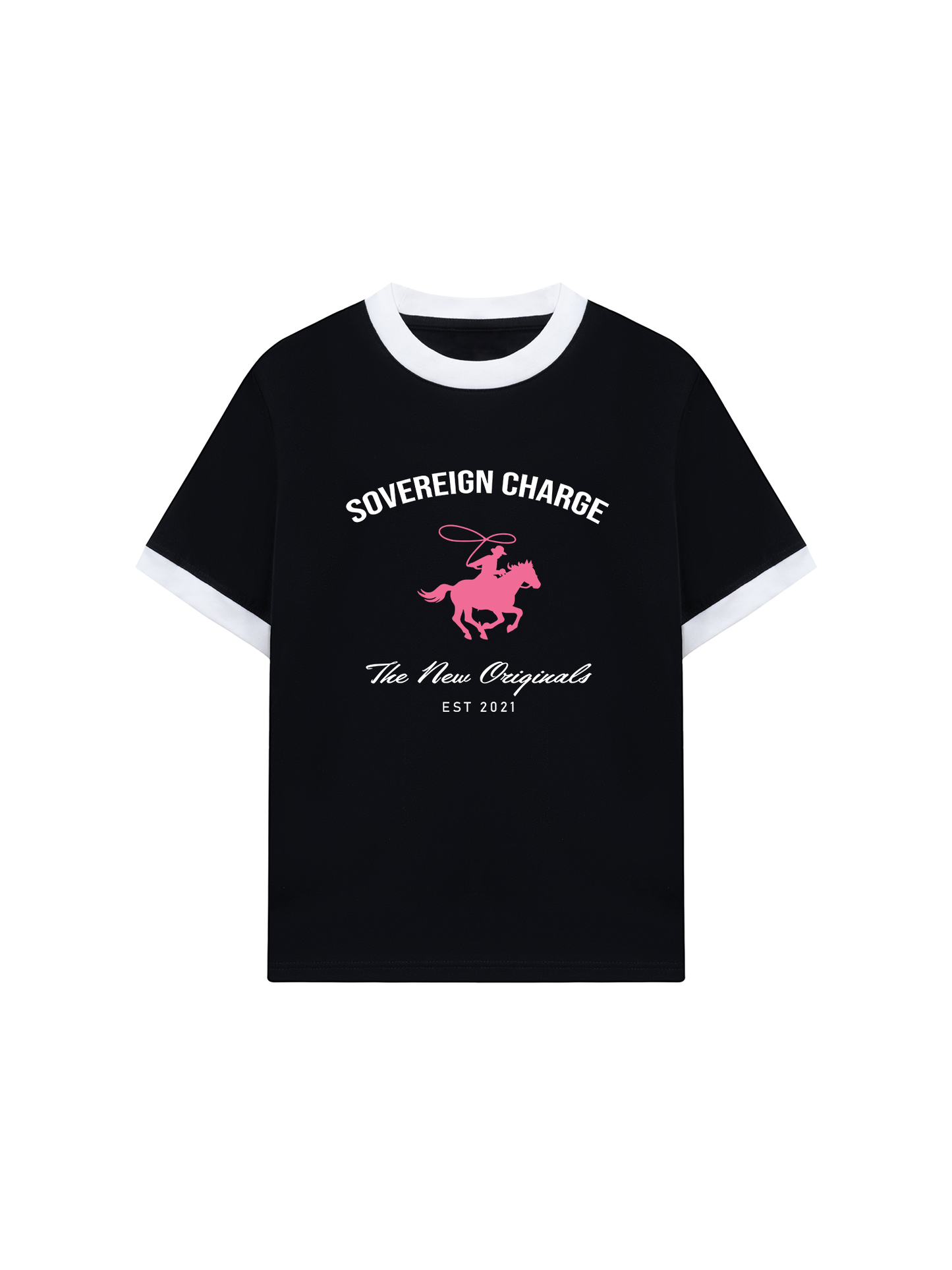 Áo Thun Ringer Relaxed Fit SOVERREIGN CHARGE PINK HORSE