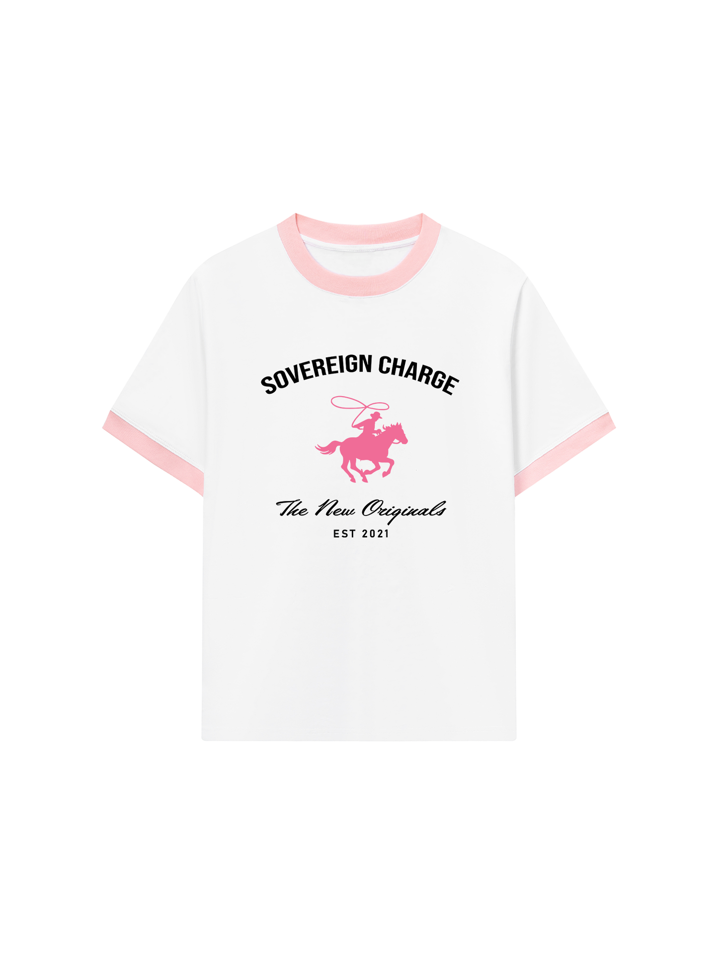 Áo Thun Ringer Relaxed Fit SOVERREIGN CHARGE PINK HORSE