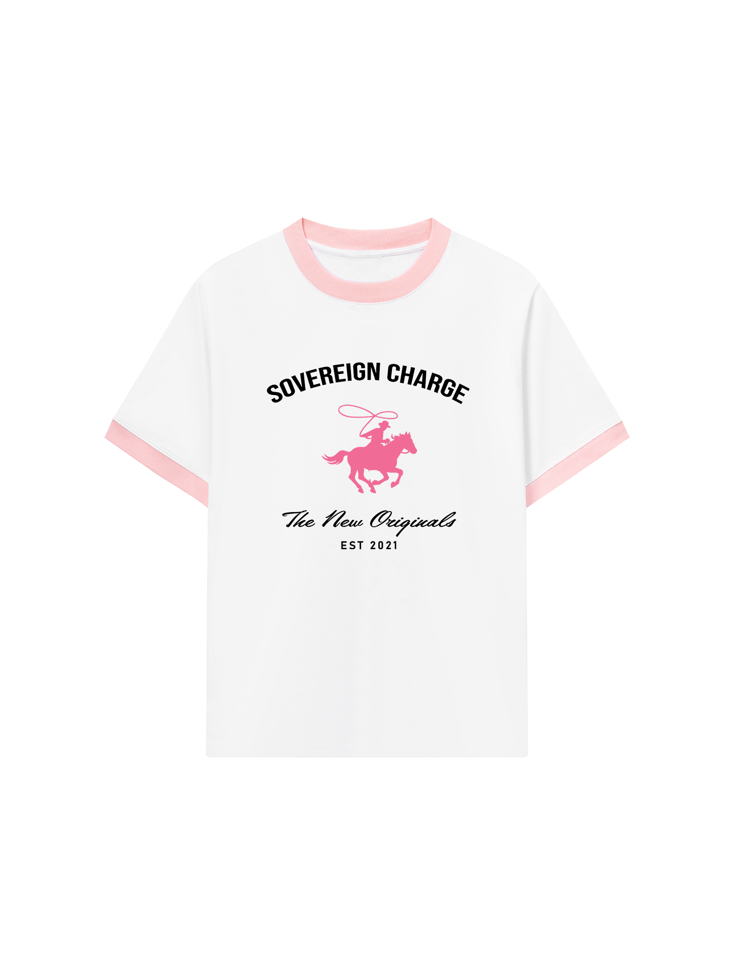 Áo Thun Ringer Relaxed Fit SOVERREIGN CHARGE PINK HORSE