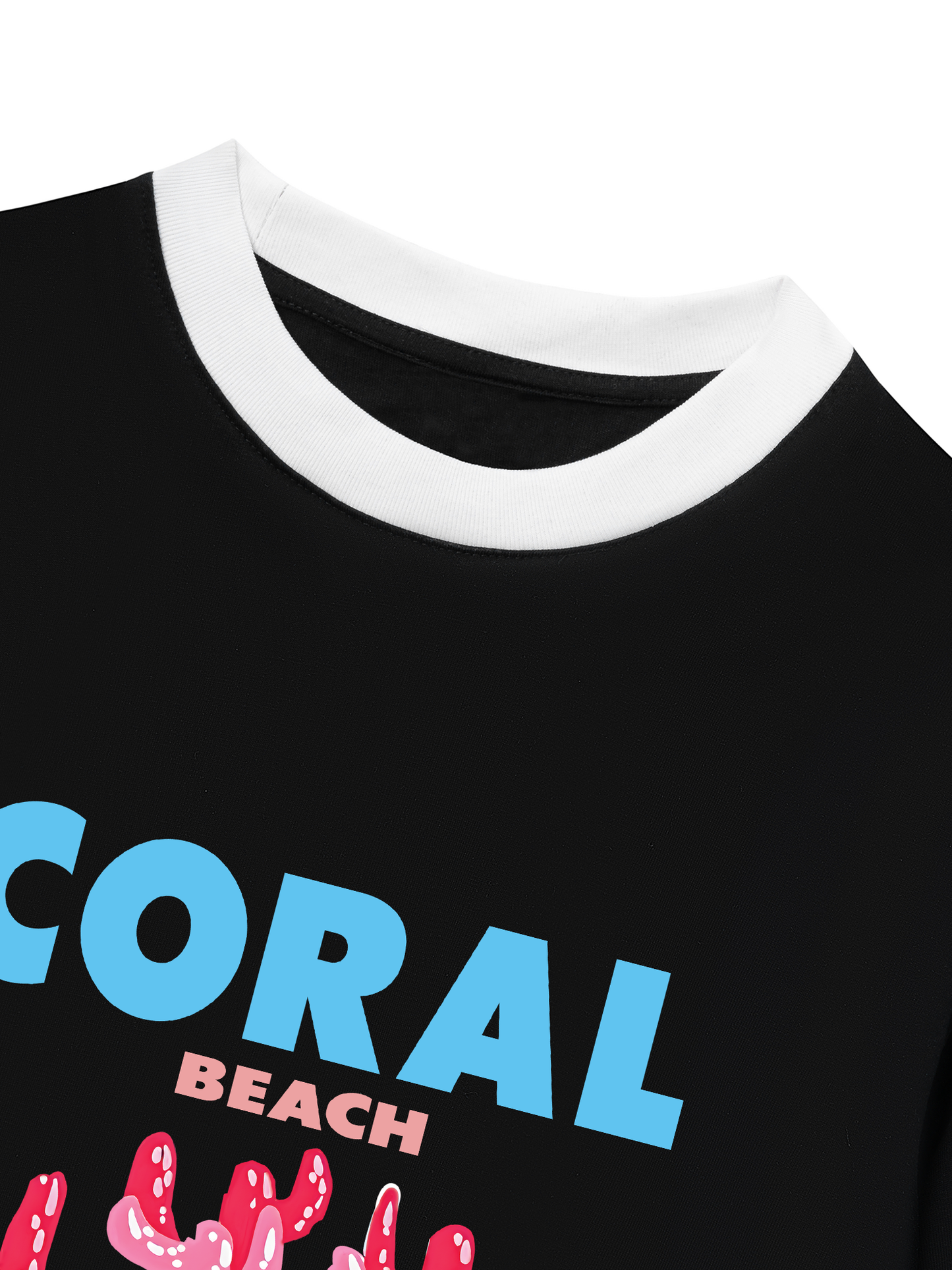 Áo Thun Ringer Relaxed Fit Summer Vibes Coral Beach