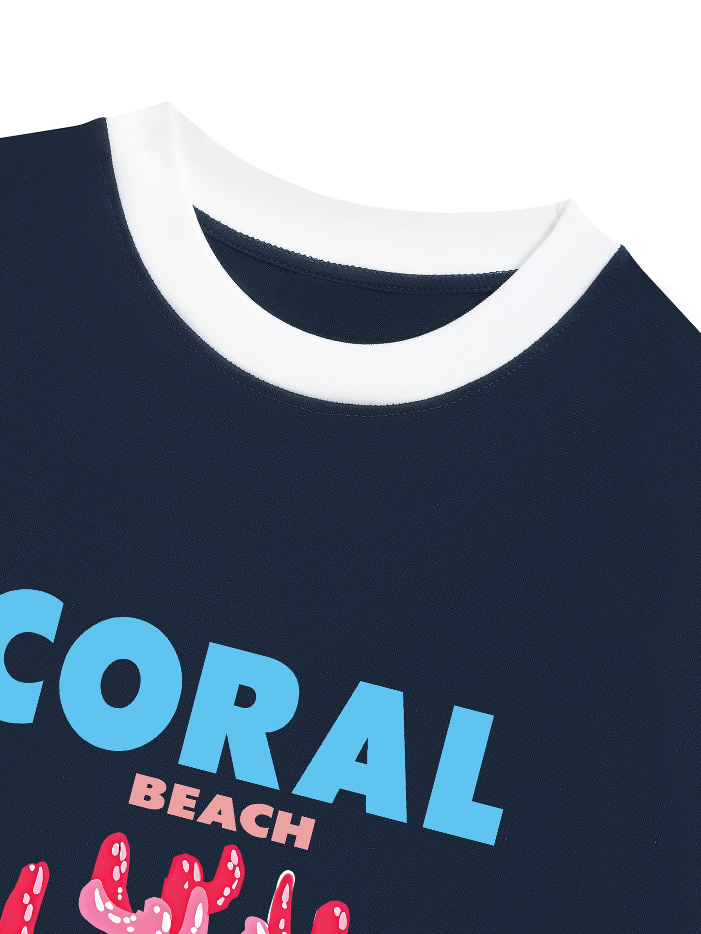 Áo Thun Ringer Relaxed Fit Summer Vibes Coral Beach