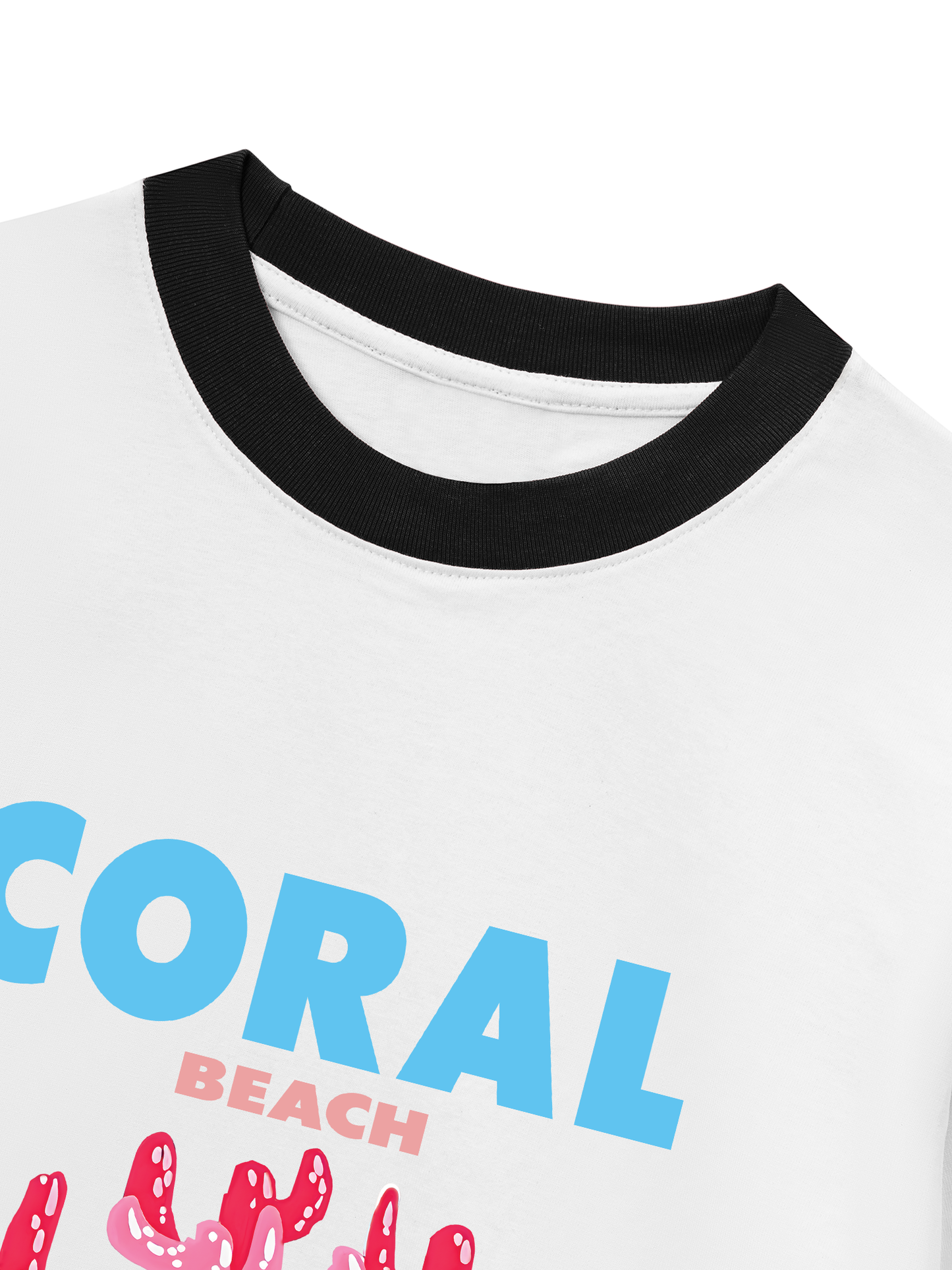 Áo Thun Ringer Relaxed Fit Summer Vibes Coral Beach