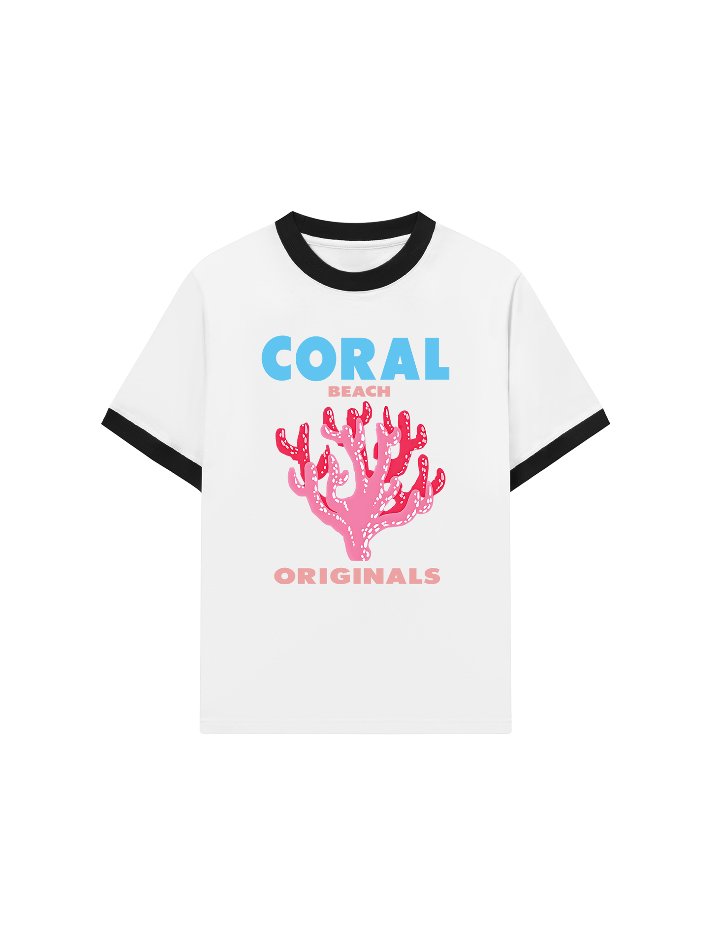 Áo Thun Ringer Relaxed Fit Summer Vibes Coral Beach