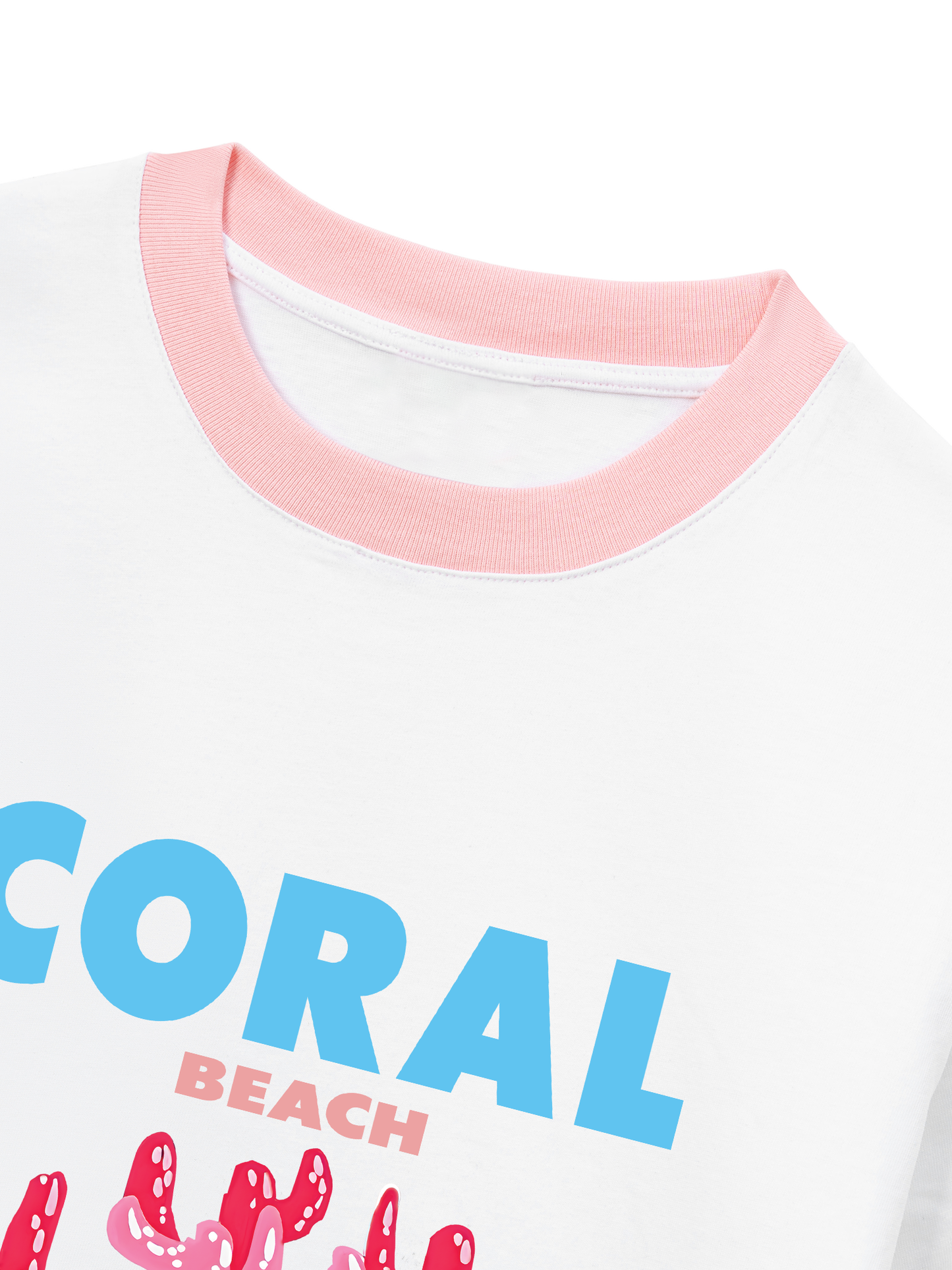 Áo Thun Ringer Relaxed Fit Summer Vibes Coral Beach