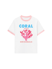 Áo Thun Ringer Relaxed Fit Summer Vibes Coral Beach