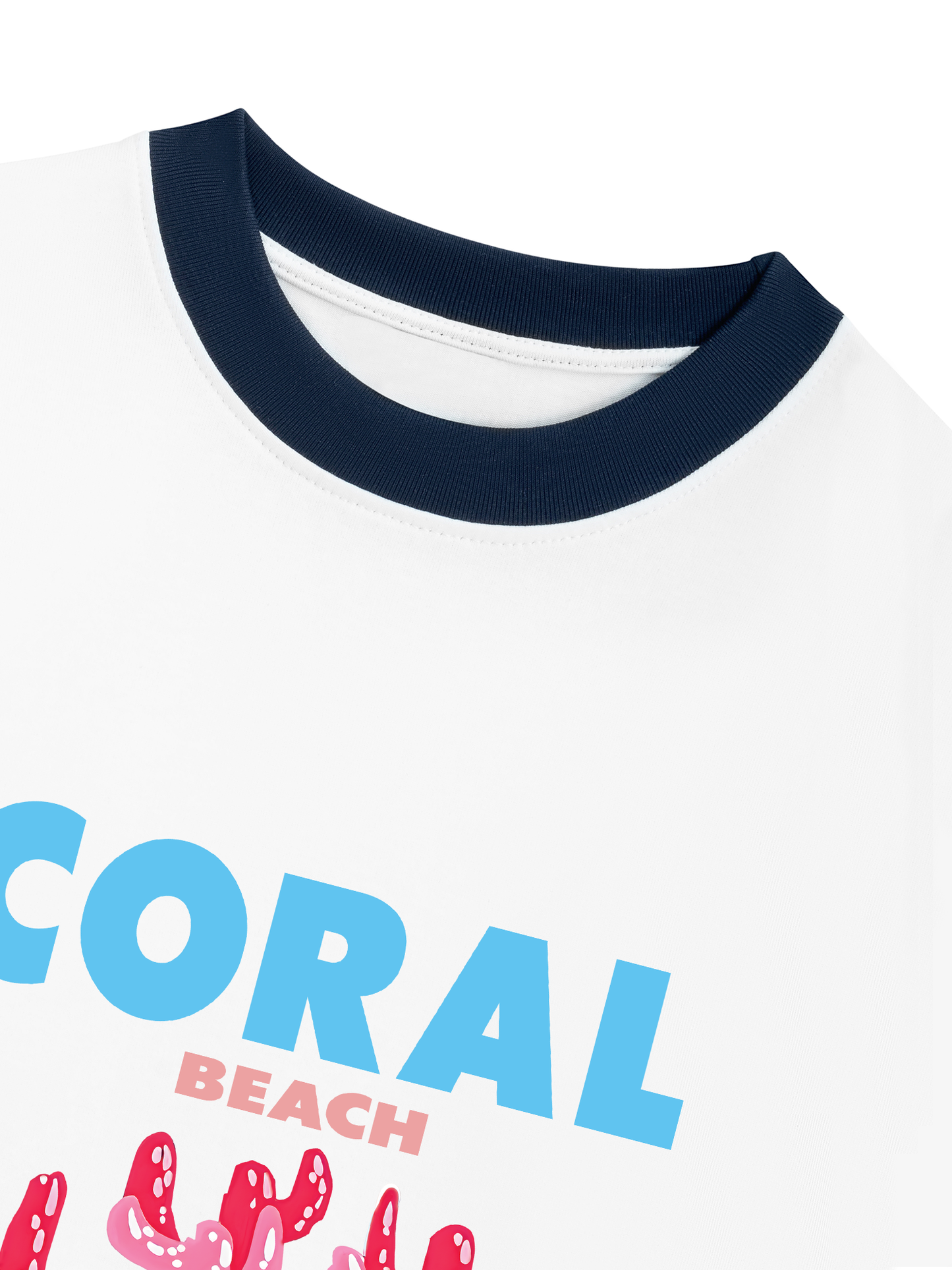 Áo Thun Ringer Relaxed Fit Summer Vibes Coral Beach