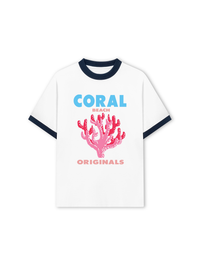 Áo Thun Ringer Relaxed Fit Summer Vibes Coral Beach