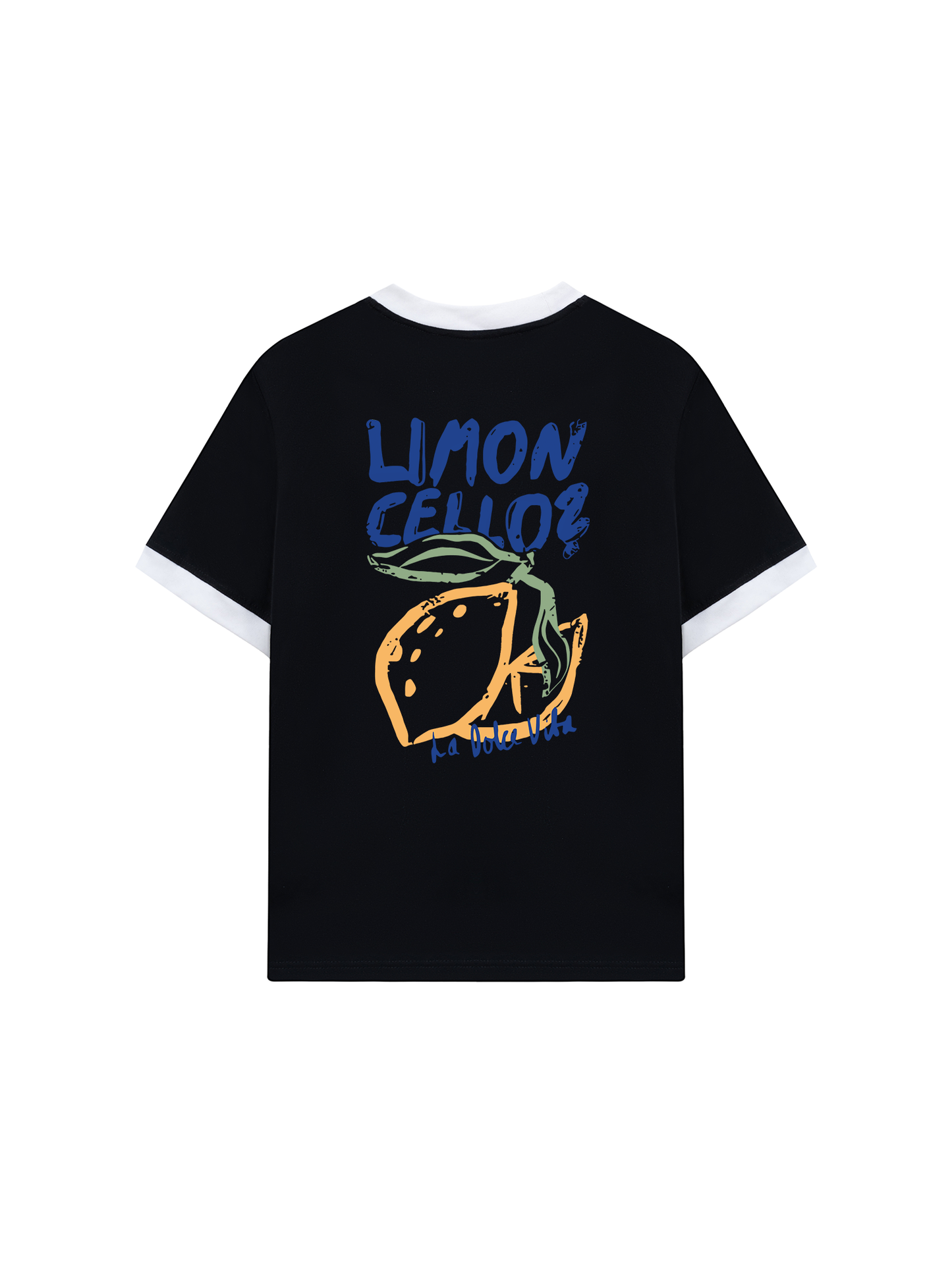 Áo Thun Ringer Relaxed Fit Blue And Yellow Limon Cello