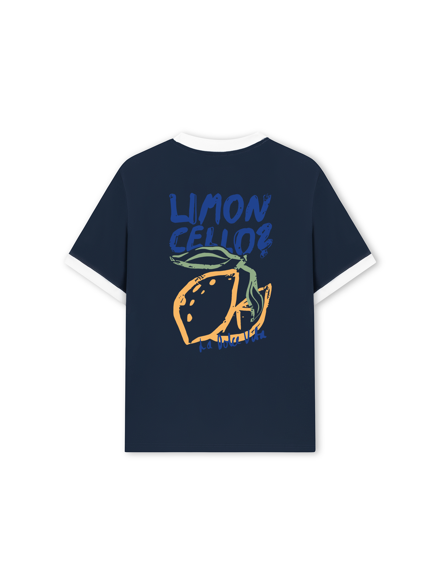 Áo Thun Ringer Relaxed Fit Blue And Yellow Limon Cello