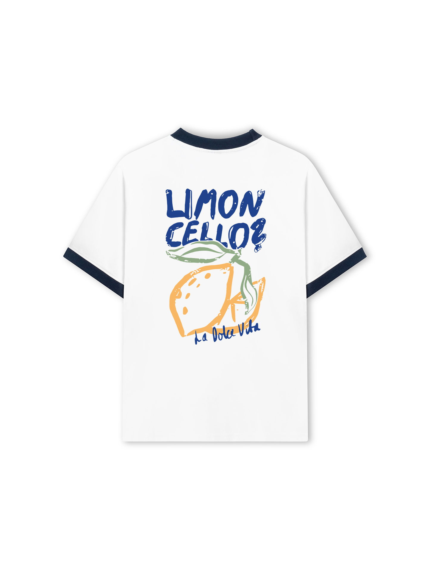 Áo Thun Ringer Relaxed Fit Blue And Yellow Limon Cello