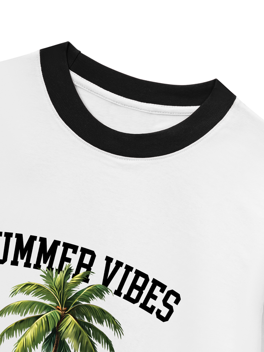 Áo Thun Ringer Relaxed Fit Summer Vibes Coconut