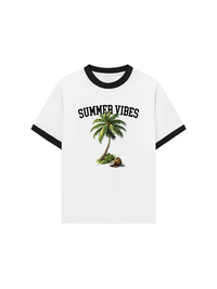 Áo Thun Ringer Relaxed Fit Summer Vibes Coconut