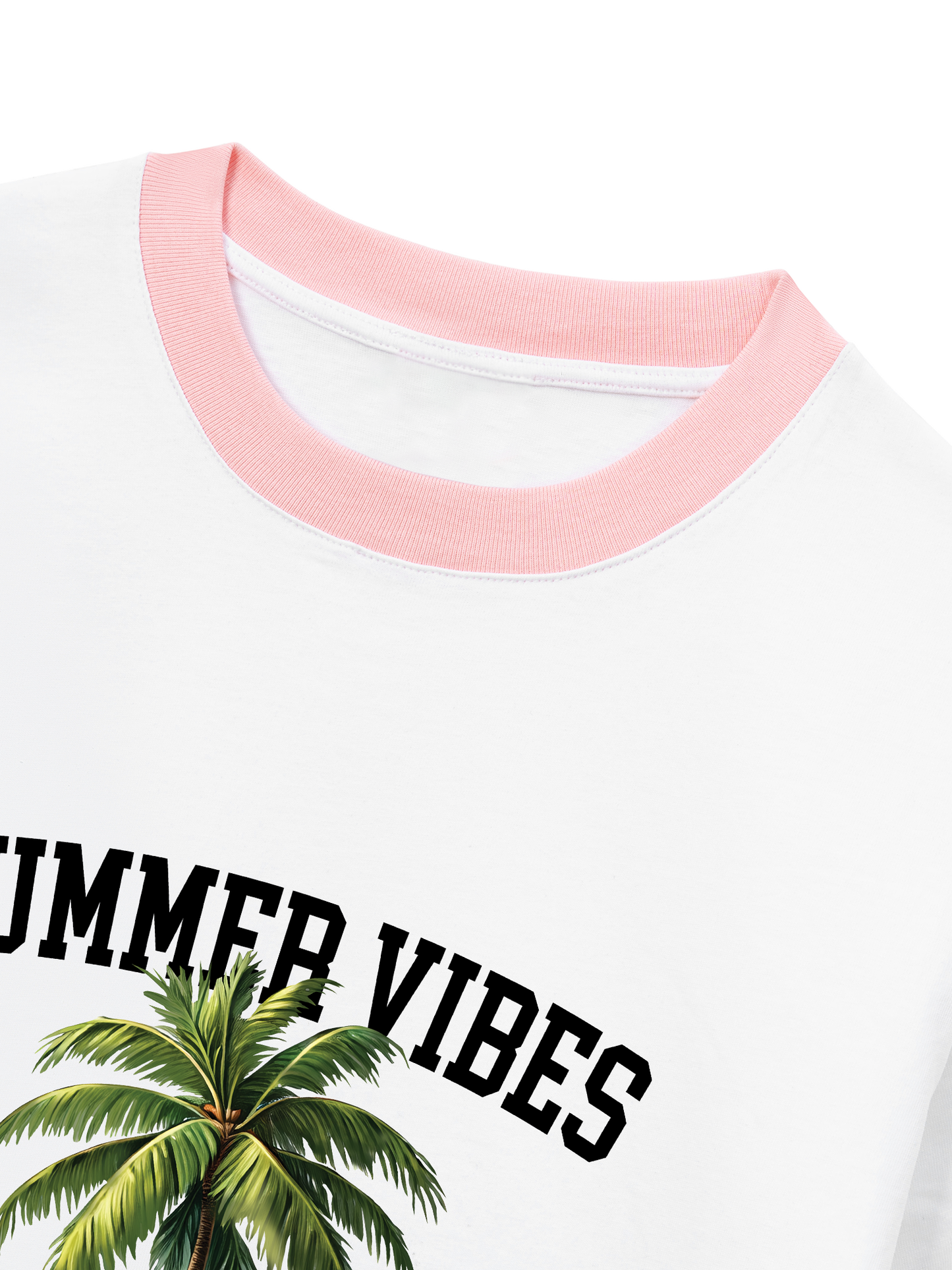 Áo Thun Ringer Relaxed Fit Summer Vibes Coconut