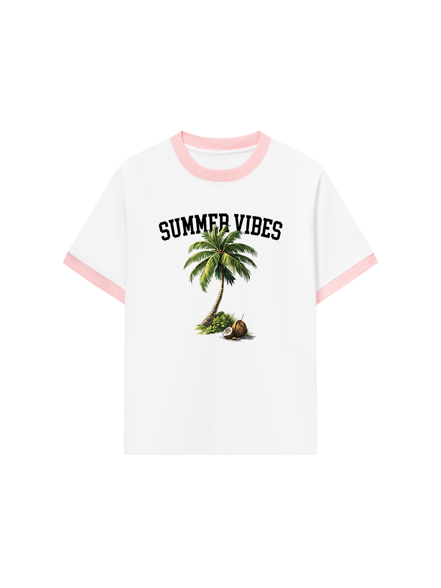 Áo Thun Ringer Relaxed Fit Summer Vibes Coconut