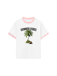 Áo Thun Ringer Relaxed Fit Summer Vibes Coconut