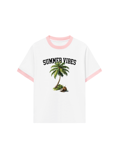 Áo Thun Ringer Relaxed Fit Summer Vibes Coconut