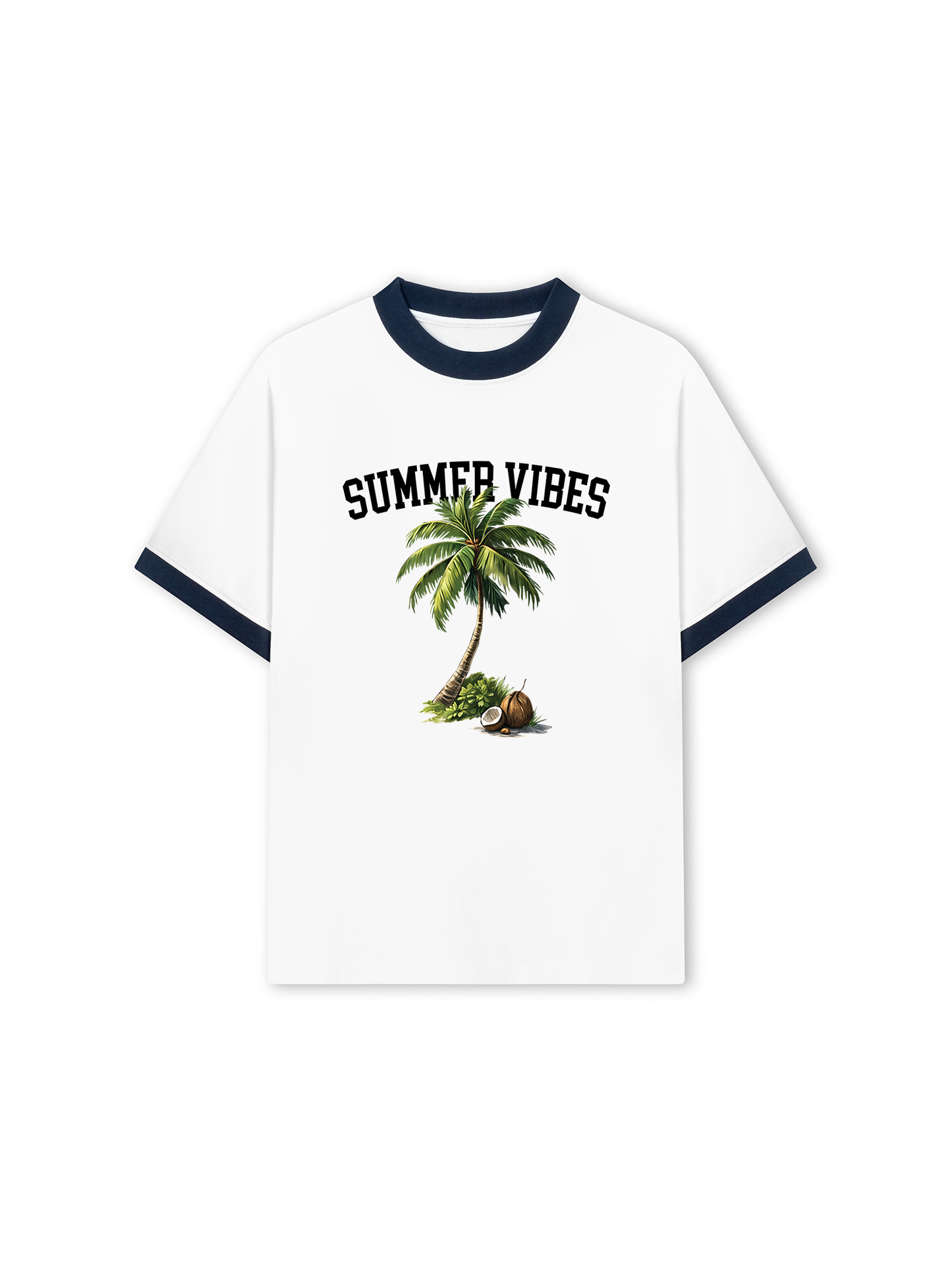 Áo Thun Ringer Relaxed Fit Summer Vibes Coconut