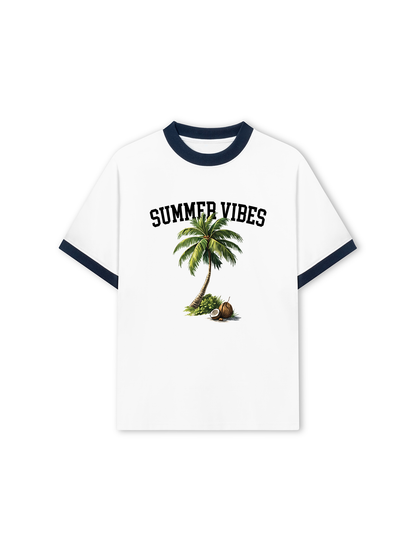 Áo Thun Ringer Relaxed Fit Summer Vibes Coconut