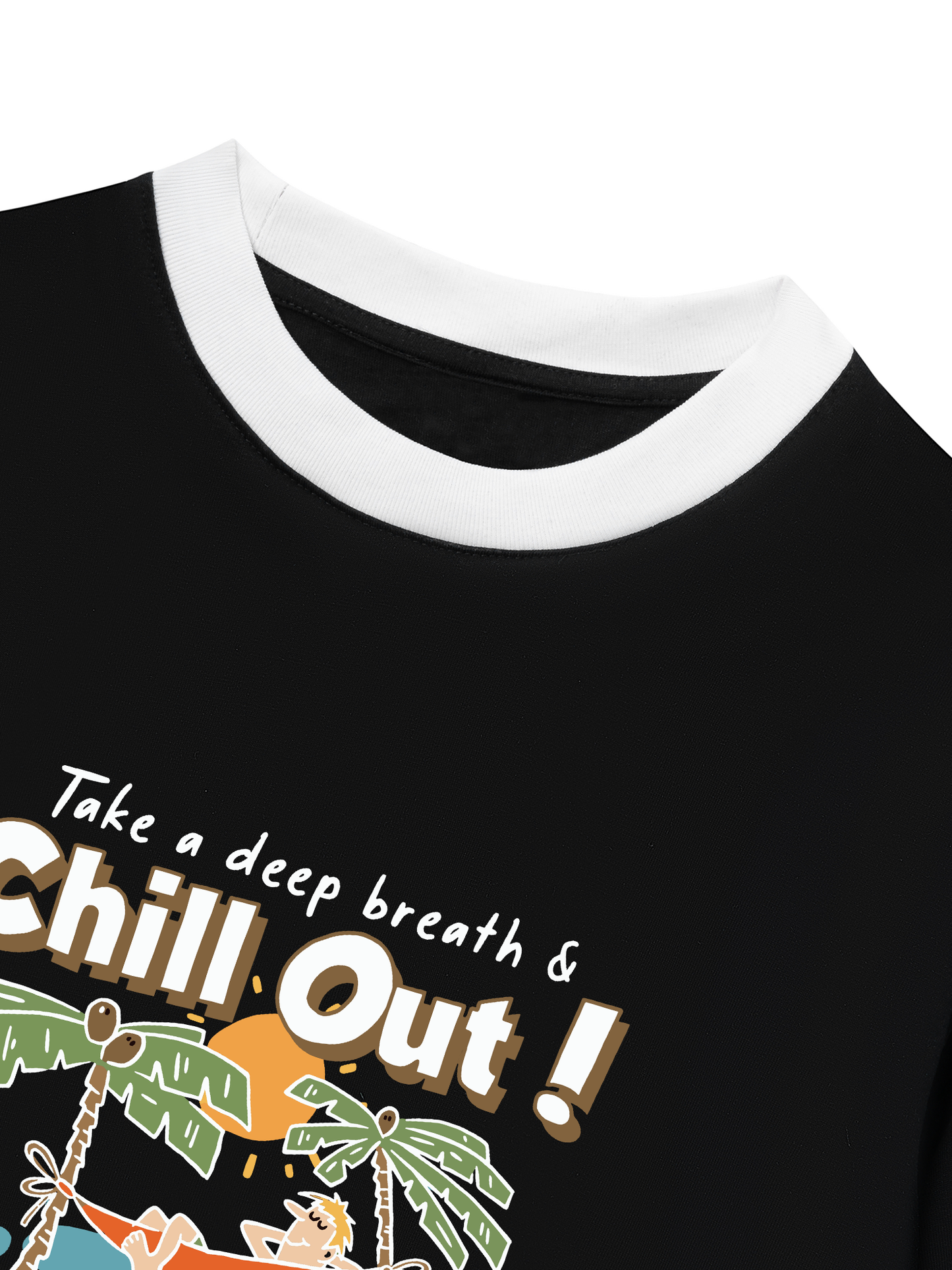 Áo Thun Ringer Relaxed Fit Summer Vibes Chill Out