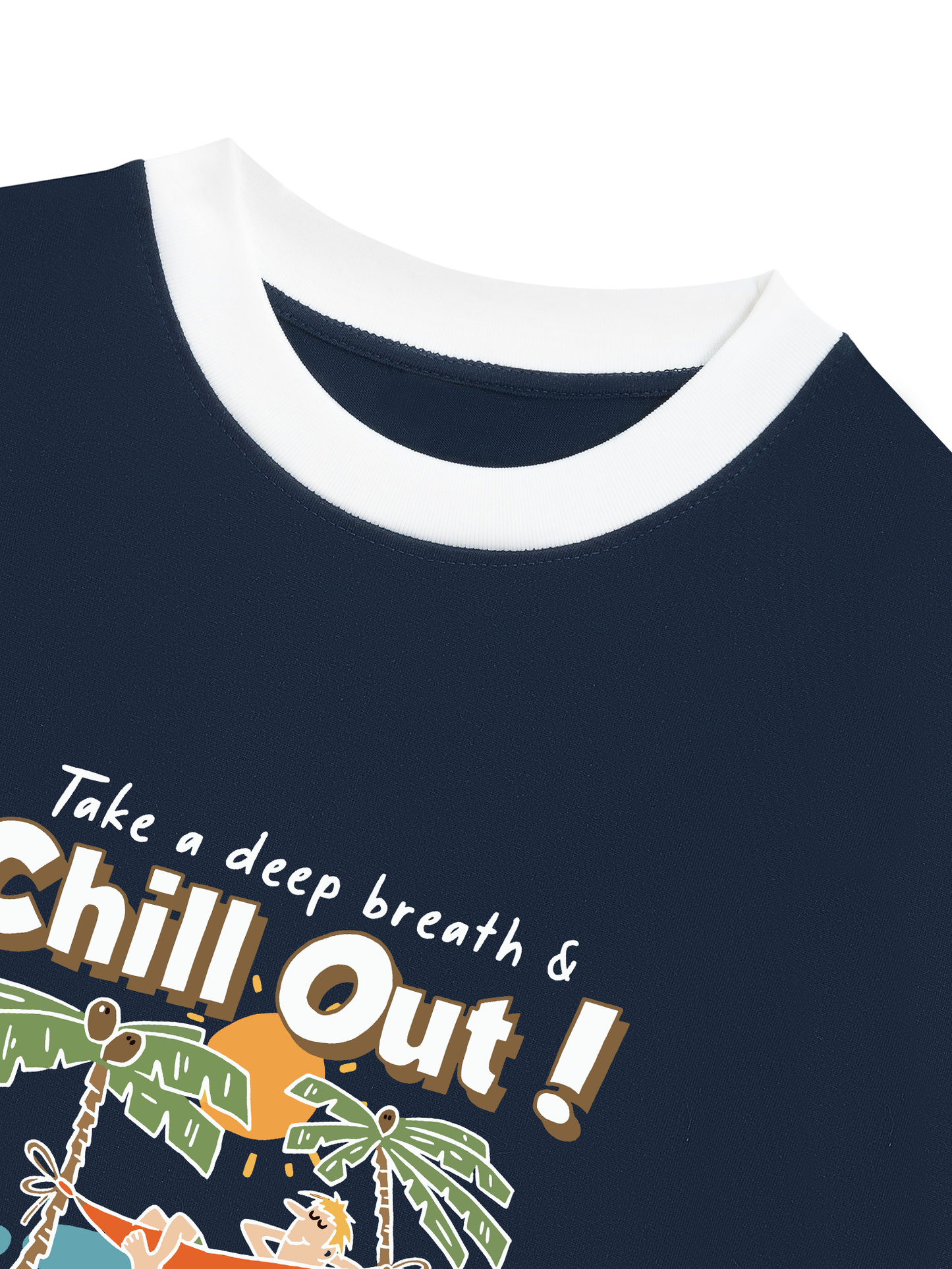 Áo Thun Ringer Relaxed Fit Summer Vibes Chill Out