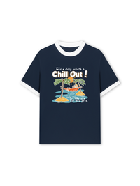 Áo Thun Ringer Relaxed Fit Summer Vibes Chill Out