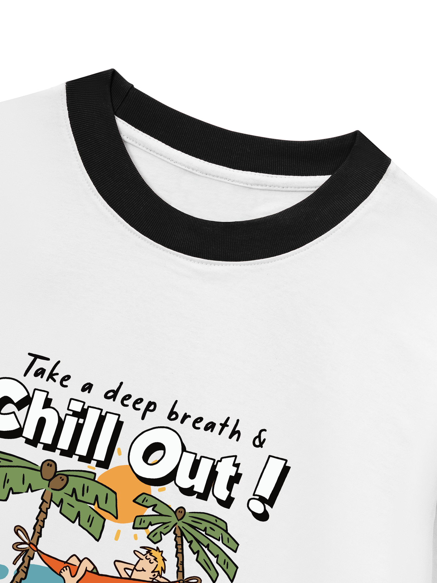 Áo Thun Ringer Relaxed Fit Summer Vibes Chill Out