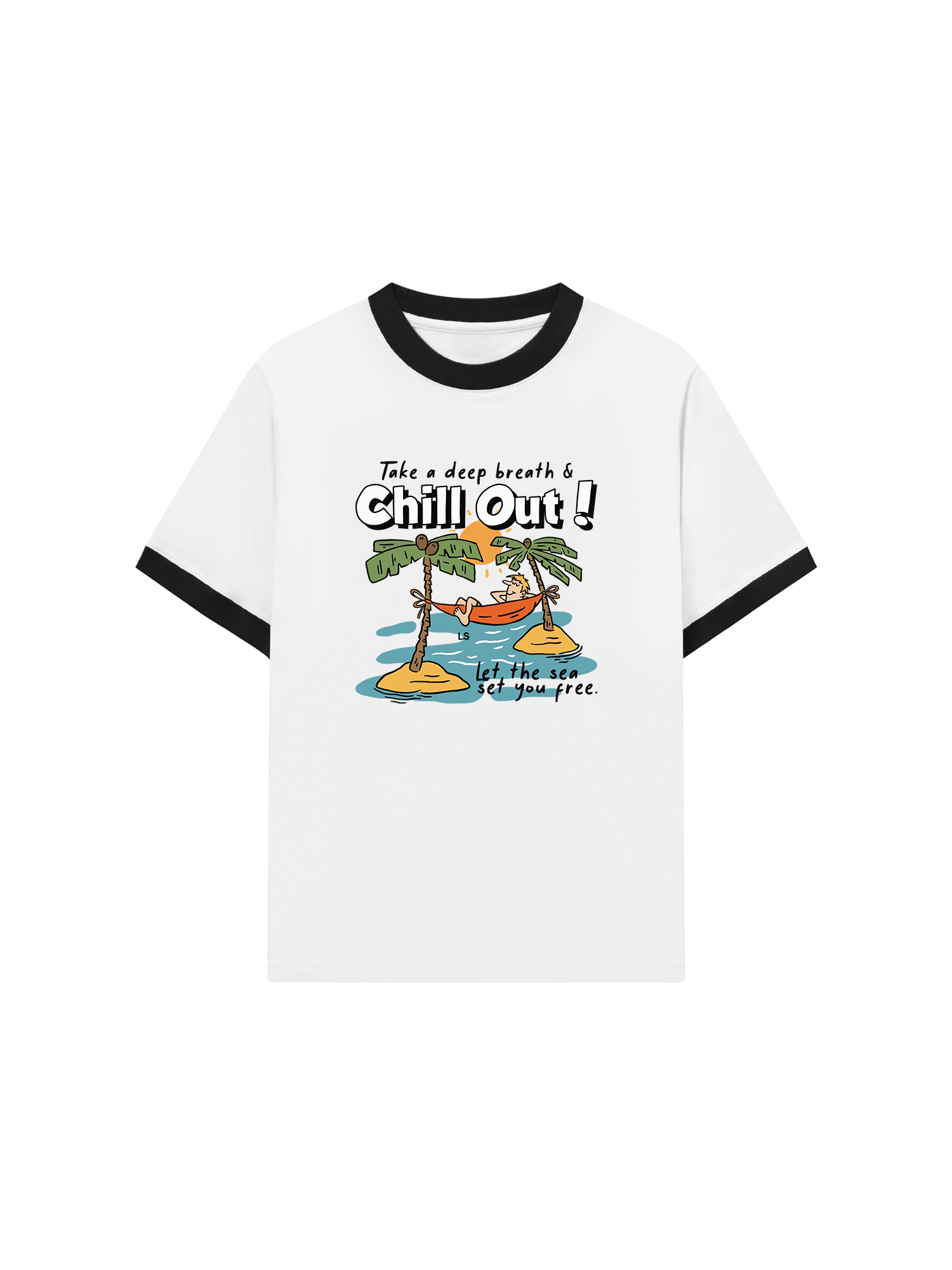 Áo Thun Ringer Relaxed Fit Summer Vibes Chill Out