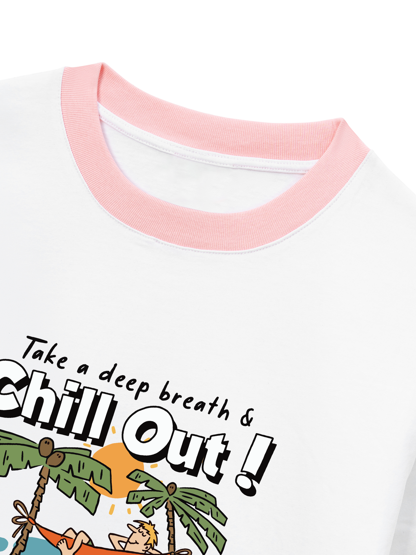 Áo Thun Ringer Relaxed Fit Summer Vibes Chill Out