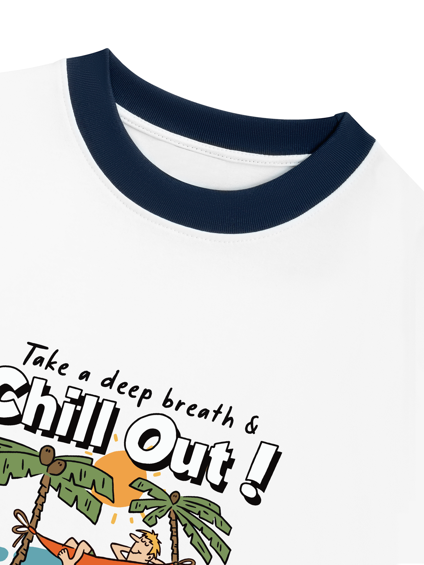 Áo Thun Ringer Relaxed Fit Summer Vibes Chill Out