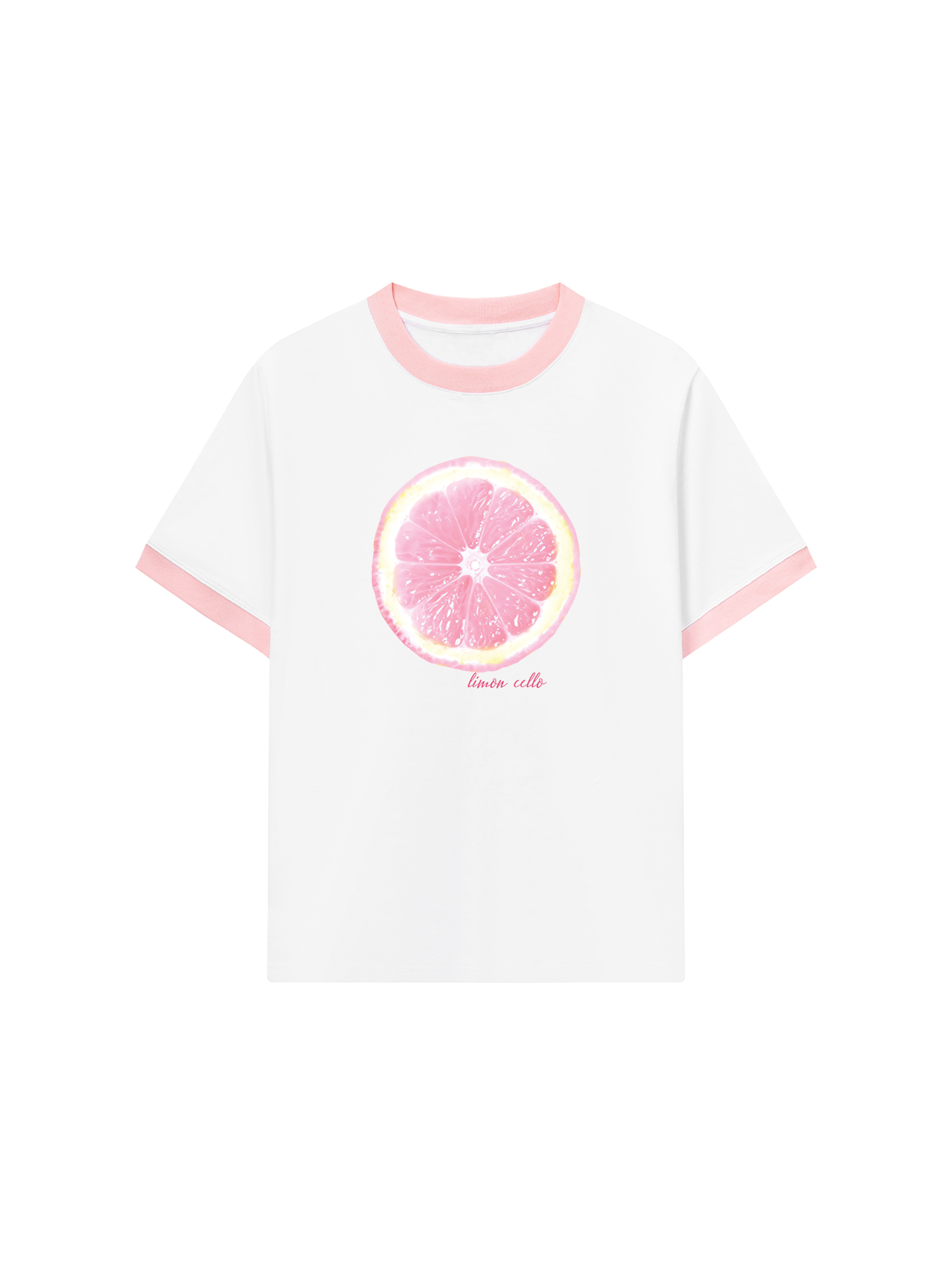 Áo Thun Ringer Relaxed Fit Pink Limon Cello