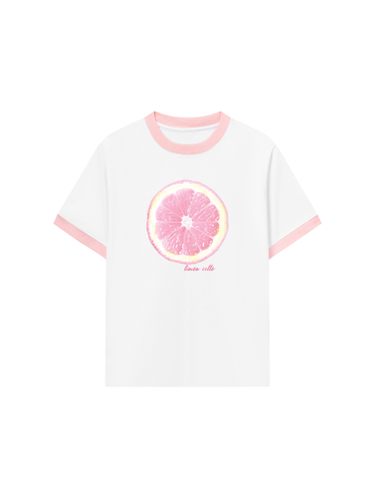 Áo Thun Ringer Relaxed Fit Pink Limon Cello
