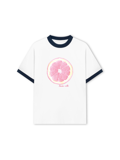 Áo Thun Ringer Relaxed Fit Pink Limon Cello