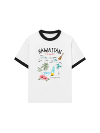 Áo Thun Ringer Relaxed Fit Summer Vibes Hawaiian