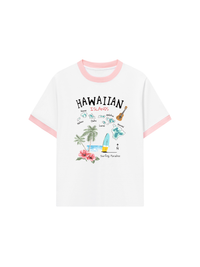 Áo Thun Ringer Relaxed Fit Summer Vibes Hawaiian