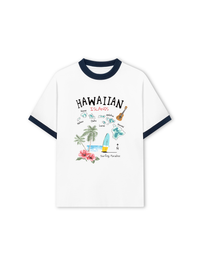 Áo Thun Ringer Relaxed Fit Summer Vibes Hawaiian