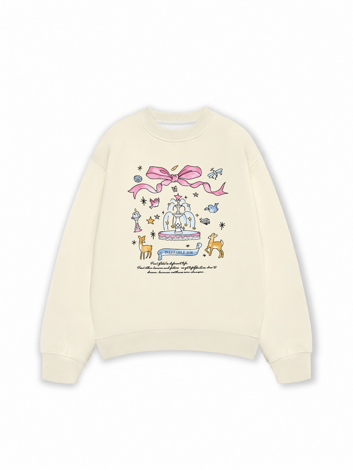 Áo Sweater Nỉ Hai Da Cute Girl Pink Bow And Animal