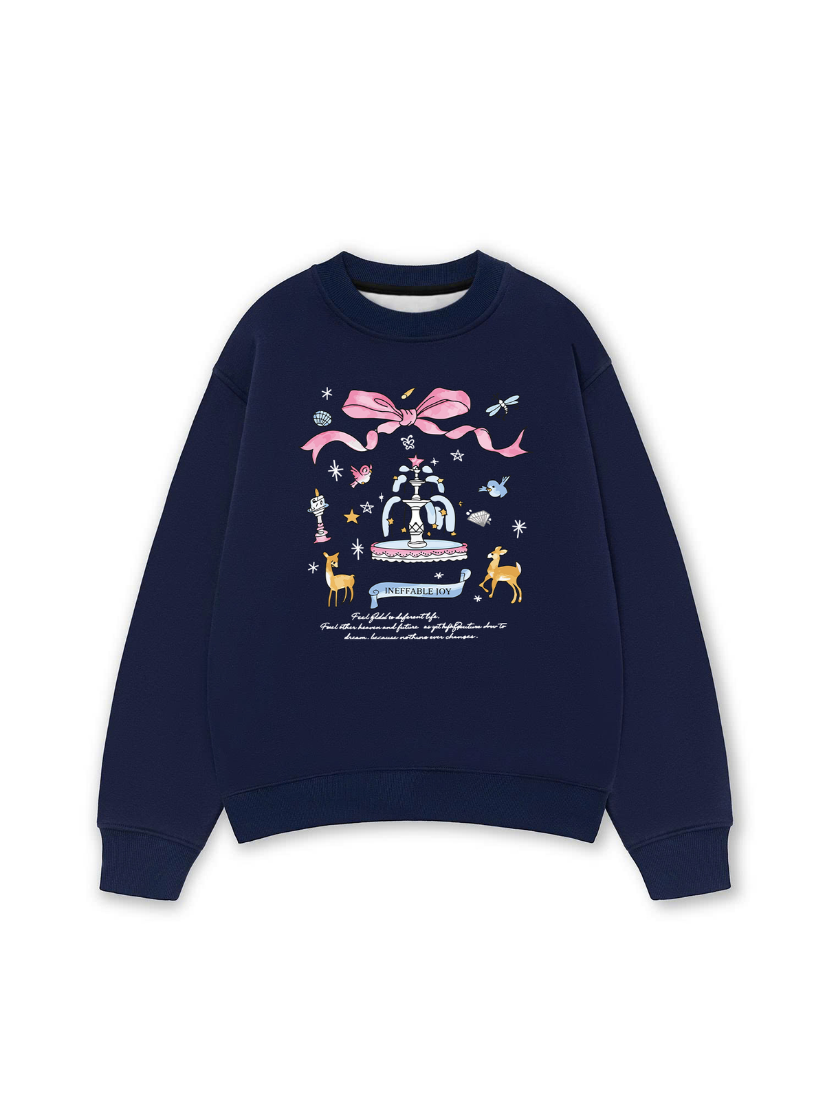 Áo Sweater Nỉ Hai Da Cute Girl Pink Bow And Animal