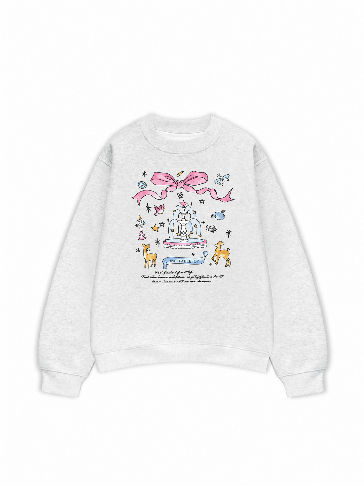 Áo Sweater Nỉ Hai Da Cute Girl Pink Bow And Animal