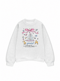 Áo Sweater Nỉ Hai Da Cute Girl Pink Bow And Animal