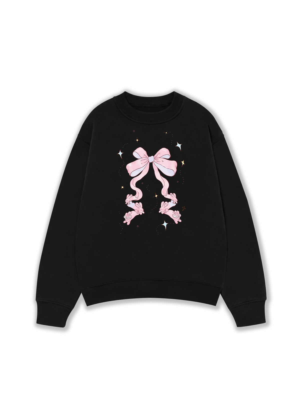 Áo Sweater Nỉ Hai Da Cute Girl Pink Bow Bunny
