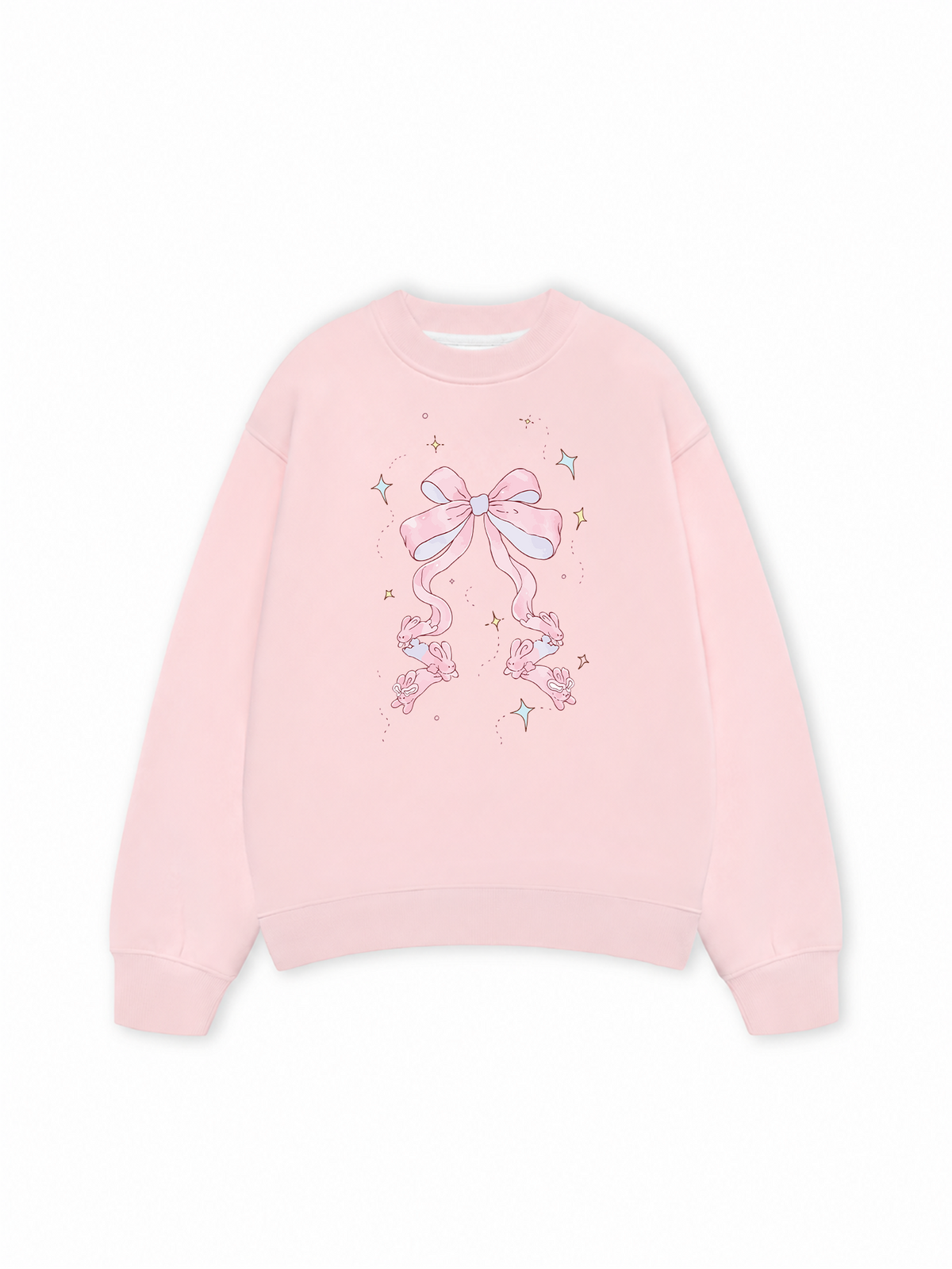 Áo Sweater Nỉ Hai Da Cute Girl Pink Bow Bunny