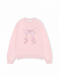 Áo Sweater Nỉ Hai Da Cute Girl Pink Bow Bunny